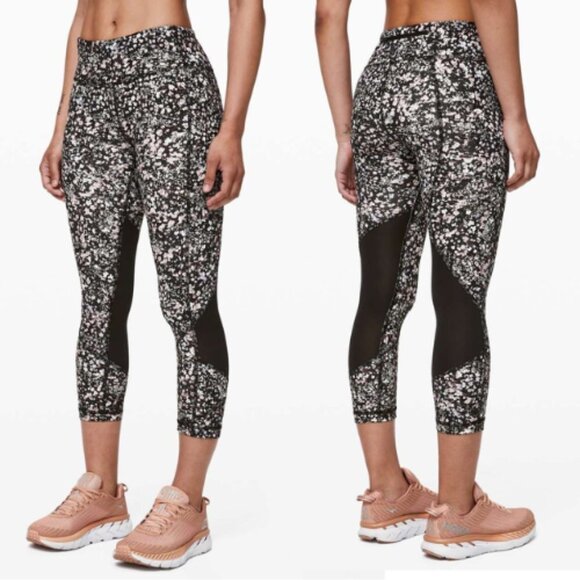 Lululemon Pace Rival Crop *22" Floral Spritz Multi / Black 28706 - Picture 1 of 15